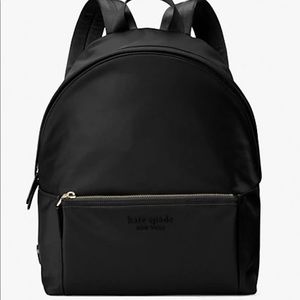 Kate Spade Large Nylon City Pack Black w/ Gold Zippers